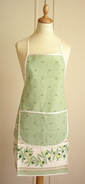 French Apron, Provence fabric (Ramatuelle. Mint green)